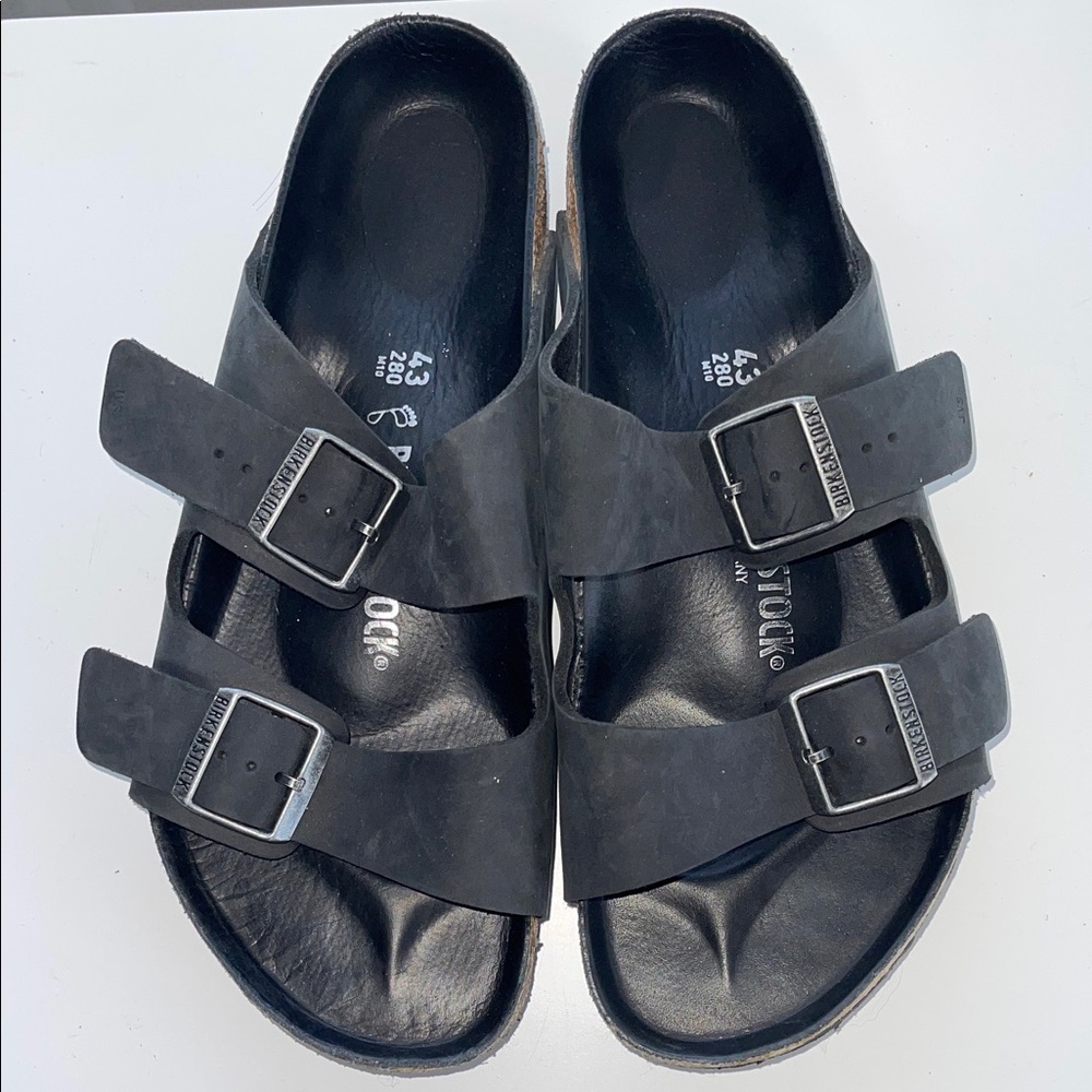 Birkenstock Arizona Leather Black Big Buckle sandals